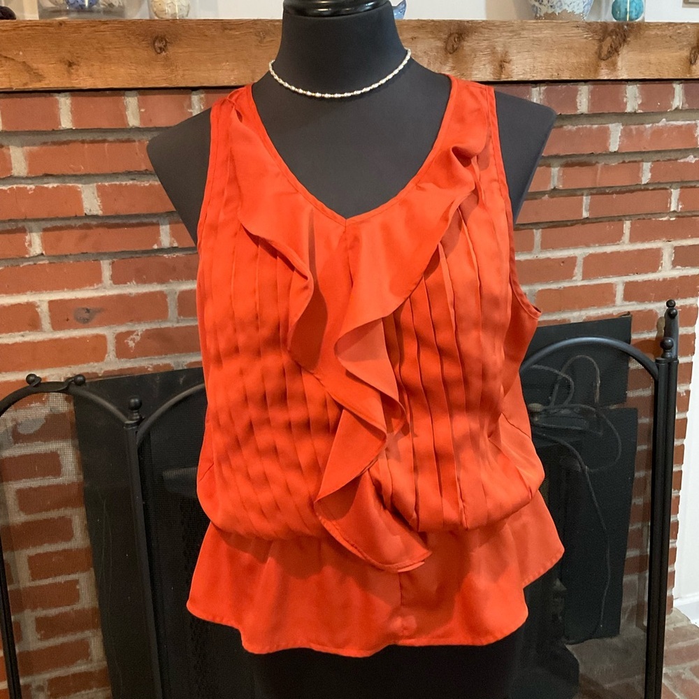 a.n.a. Elegant Orange Sleeveless Top